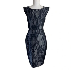 French Connection Snakeskin Knee Length Dress Size 8 Black and Gray Sleeveless